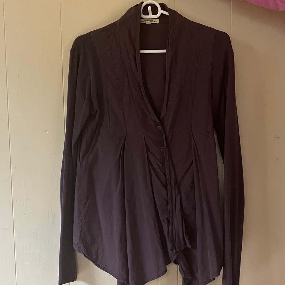 Prairie Underground Dark Brown/Purple Long Sleeve Blouse